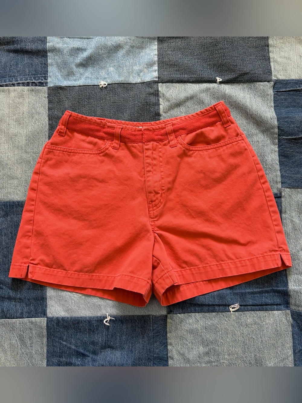 Vintage 90s Que Pasa Orange 100% Cotton Shorts Mid Rise Size 4